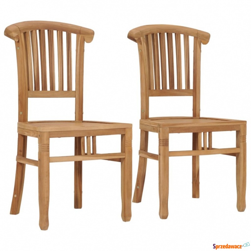 Krzesła ogrodowe, 2 szt., lite drewno tekowe - Krzesła ogrodowe - Mysłowice