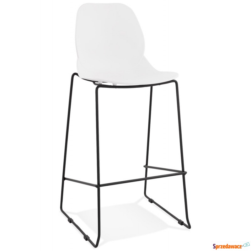 Krzesło barowe Kokoon Design Ziggy białe - Taborety, stołki, hokery - Czarne