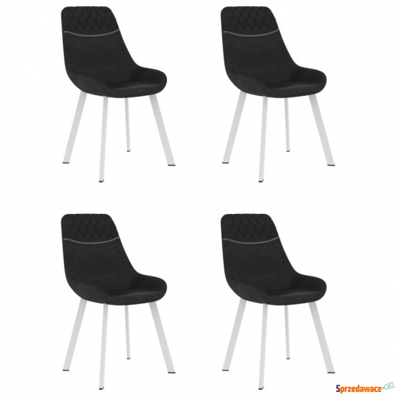 Krzesła jadalniane, 4 szt., czarne, sztuczna skóra - Krzesła do salonu i jadalni - Tomaszów Mazowiecki