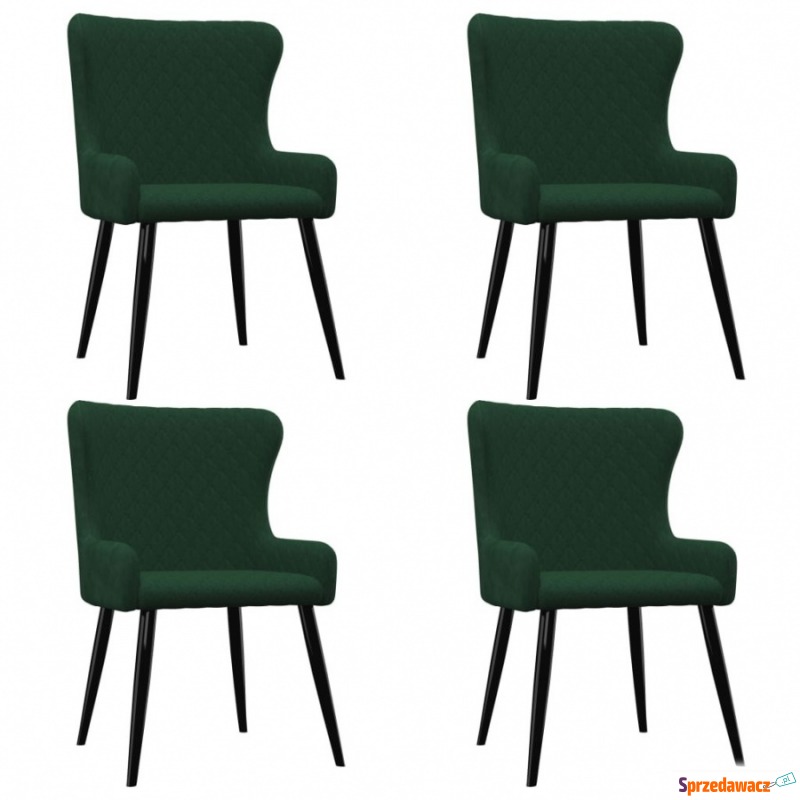 Krzesła jadalniane, 4 szt., zielone, aksamitne - Krzesła do salonu i jadalni - Pruszcz Gdański