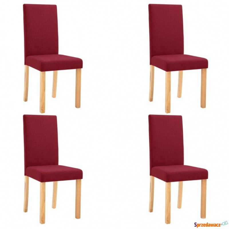 Krzesła stołowe, 4 szt., czerwone wino, tapic... - Krzesła kuchenne - Zamość