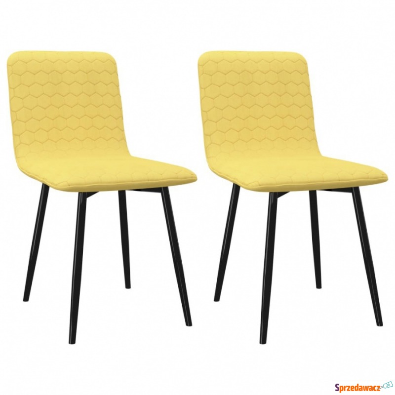 Krzesła do kuchni 2 szt. żółte tapicerowane t... - Krzesła kuchenne - Bydgoszcz