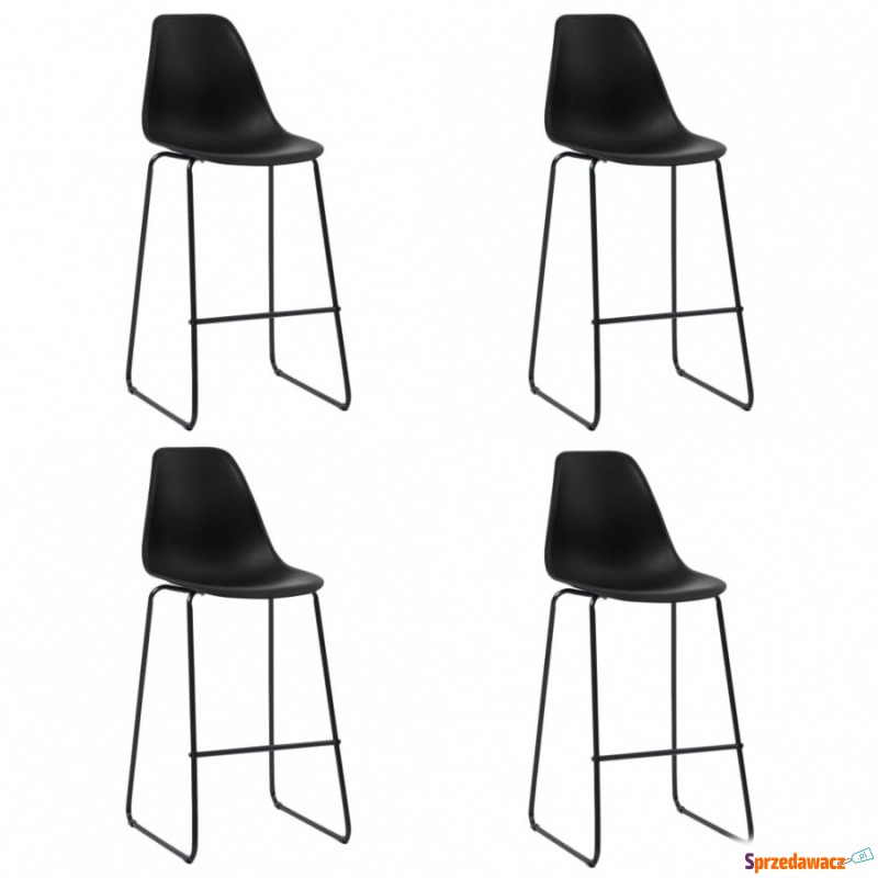 Krzesła barowe 4 szt. czarne plastik - Taborety, stołki, hokery - Legionowo