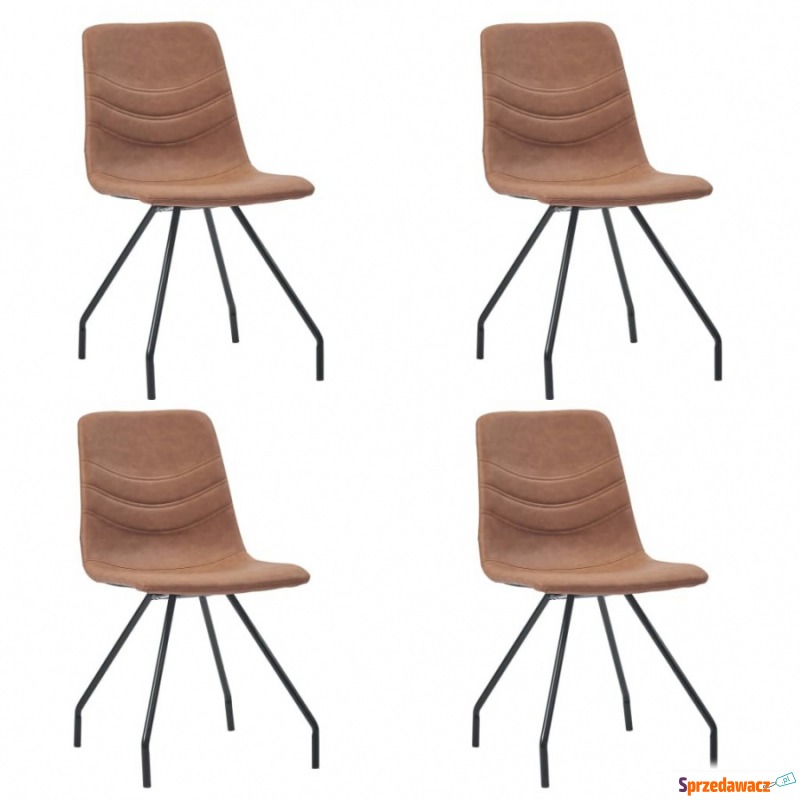 Krzesła do kuchni 4 szt. brązowe sztuczna skóra - Krzesła kuchenne - Jarosław