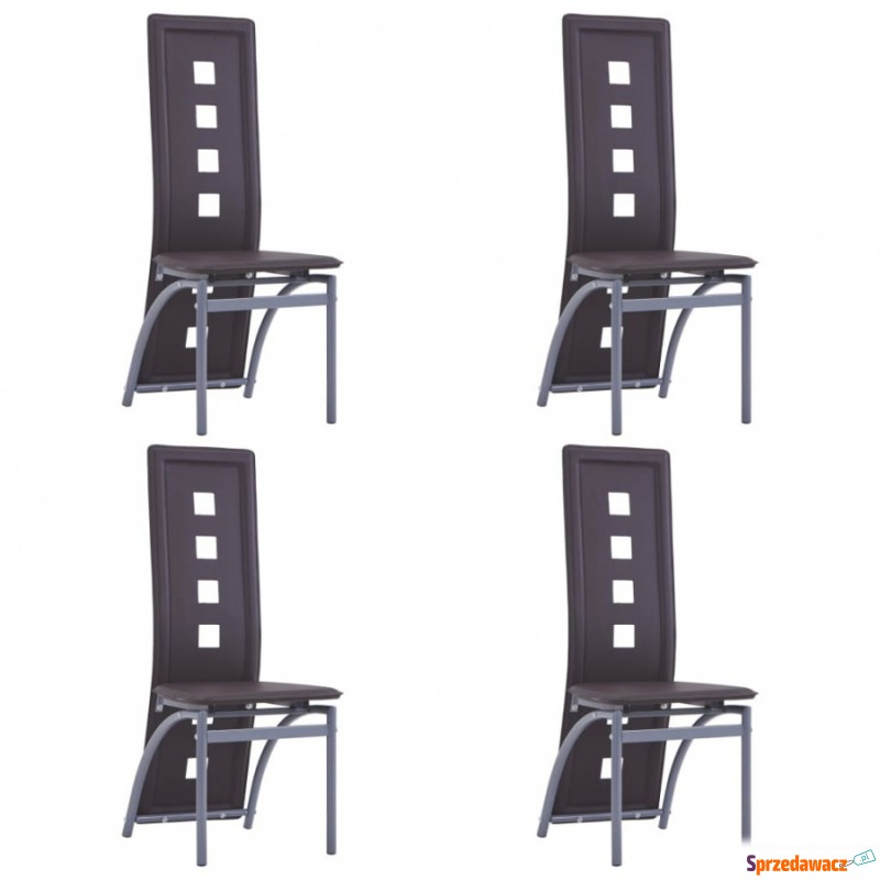 Krzesła do jadalni 4 szt. brązowe sztuczna skóra - Krzesła do salonu i jadalni - Nysa