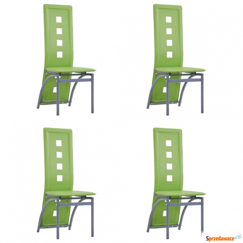 Krzesła do jadalni 4 szt. zielone sztuczna skóra - Krzesła do salonu i jadalni - Bydgoszcz