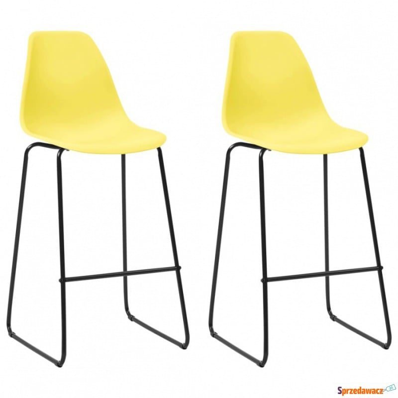 Krzesła barowe 2 szt. żółte plastik - Taborety, stołki, hokery - Nowy Sącz
