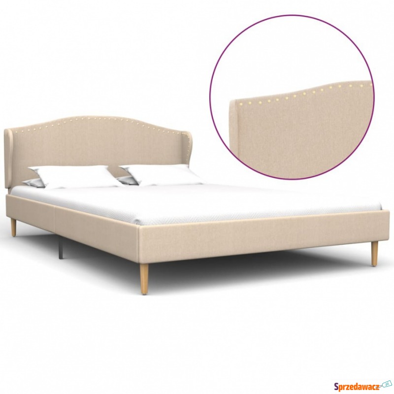Rama łóżka, tkanina, beżowa, 140 x 200 cm - Łóżka - Orzesze