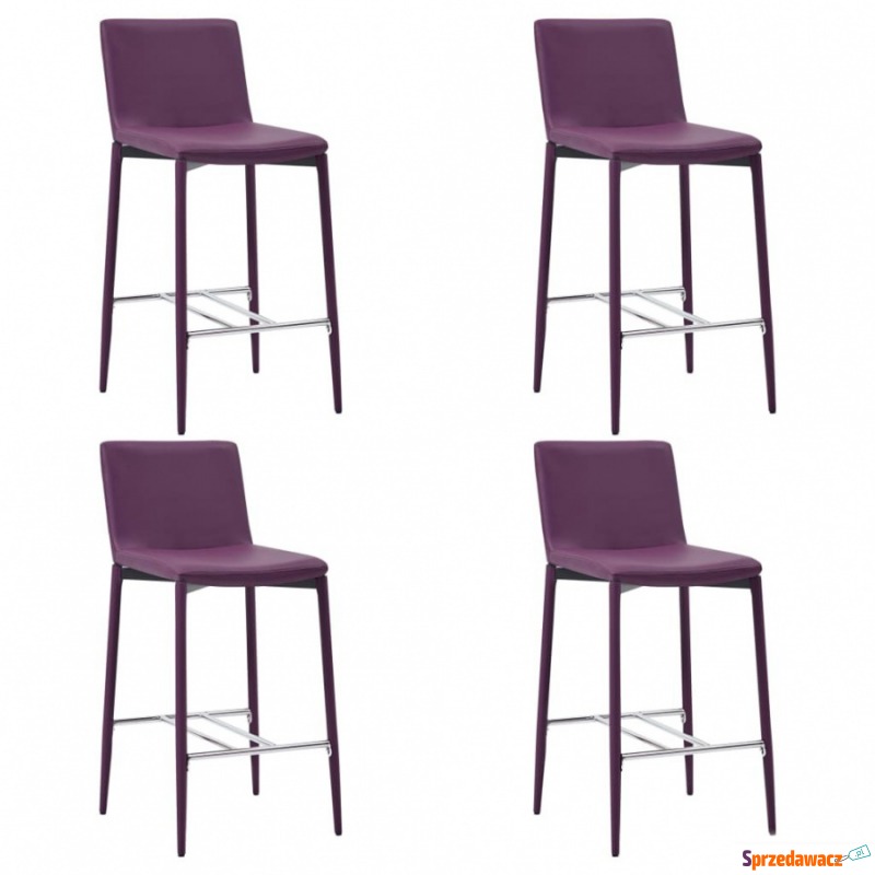Krzesła barowe 4 szt. fioletowe sztuczna skóra - Taborety, stołki, hokery - Głogów