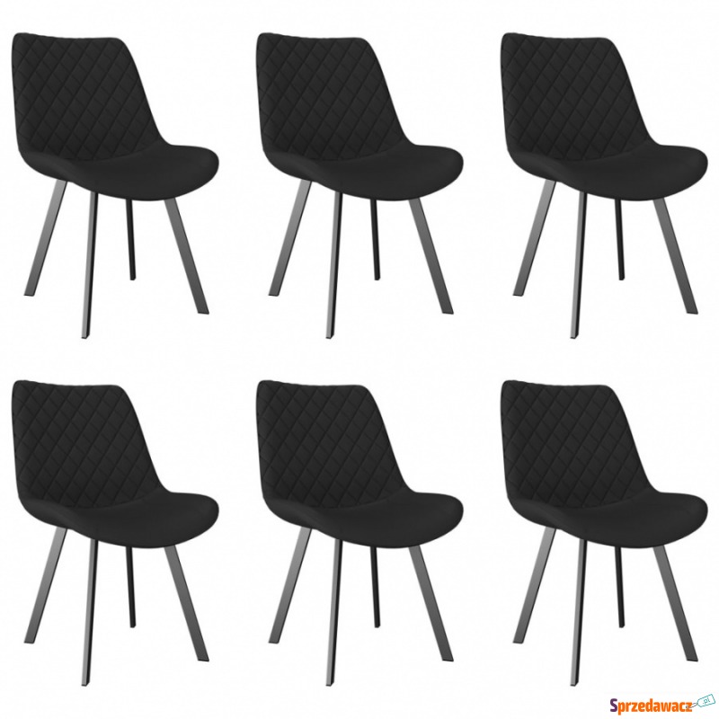 Krzesła do kuchni 6 szt. szare sztuczna skóra - Krzesła kuchenne - Lubin