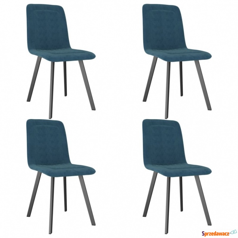 Krzesła do kuchni 4 szt. niebieskie aksamitne - Krzesła kuchenne - Kołobrzeg