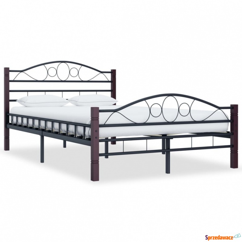Rama łóżka, czarna, metalowa, 120 x 200 cm - Stelaże do łóżek - Bezrzecze