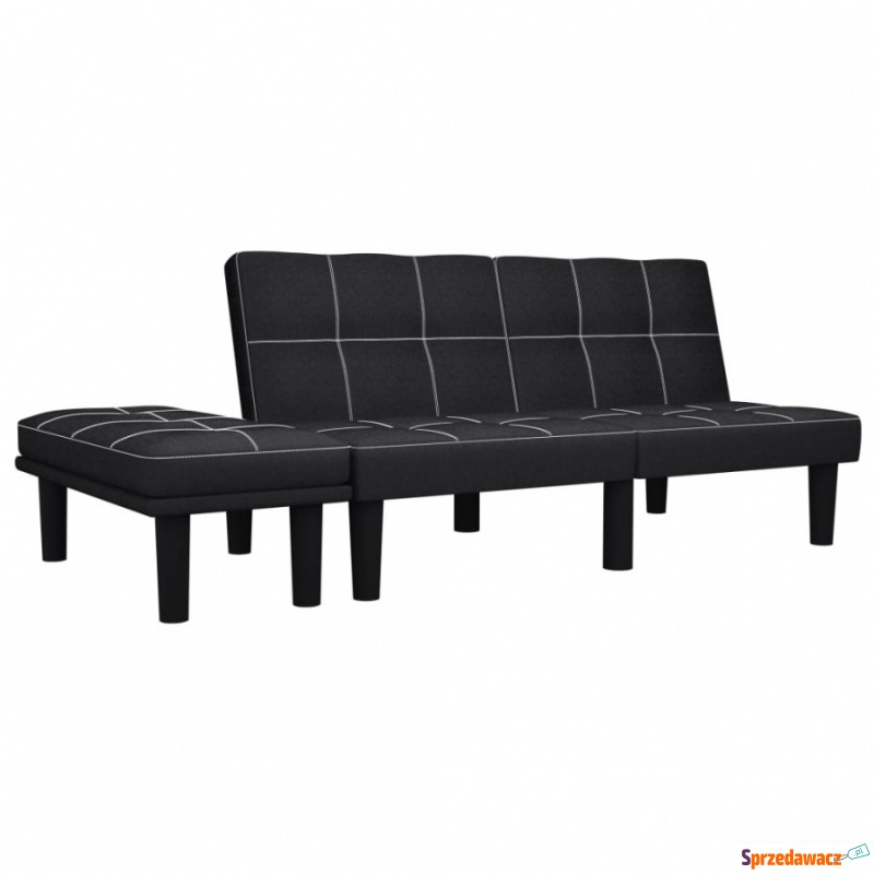 2-osobowa sofa, czarna, tapicerowana tkaniną - Sofy, fotele, komplety... - Mrągowo