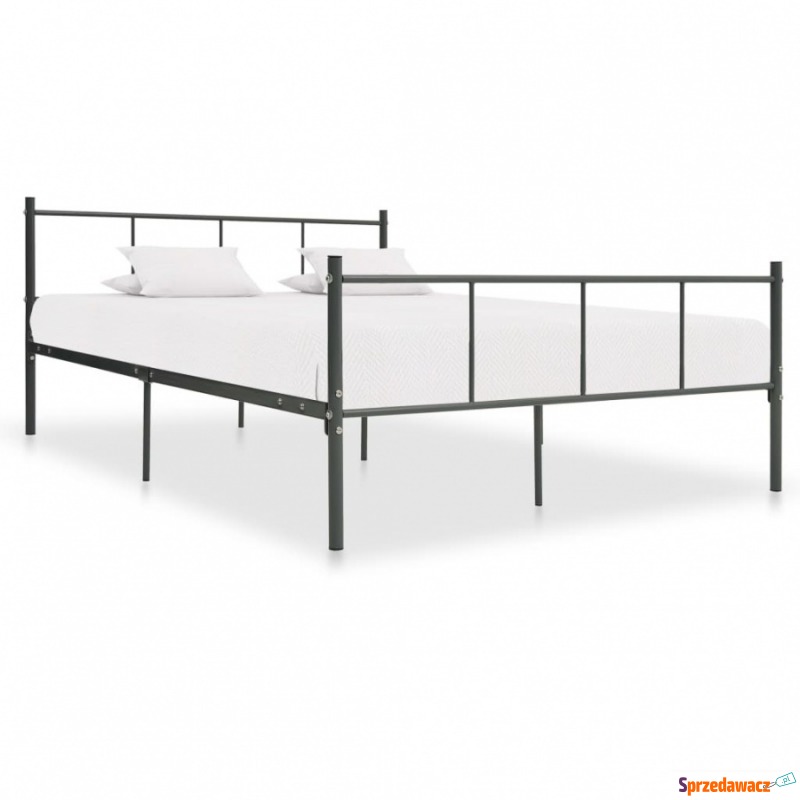 Rama łóżka, szara, metalowa, 140 x 200 cm - Łóżka - Zielona Góra