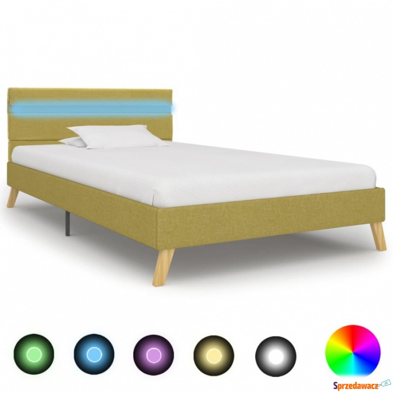 Rama łóżka z LED, zielona, tkanina, 90 x 200 cm - Stelaże do łóżek - Nowy Targ
