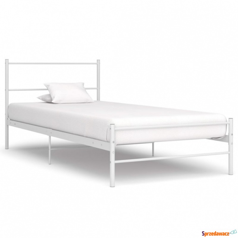 Rama łóżka, biała, metalowa, 90 x 200 cm - Stelaże do łóżek - Szczecin