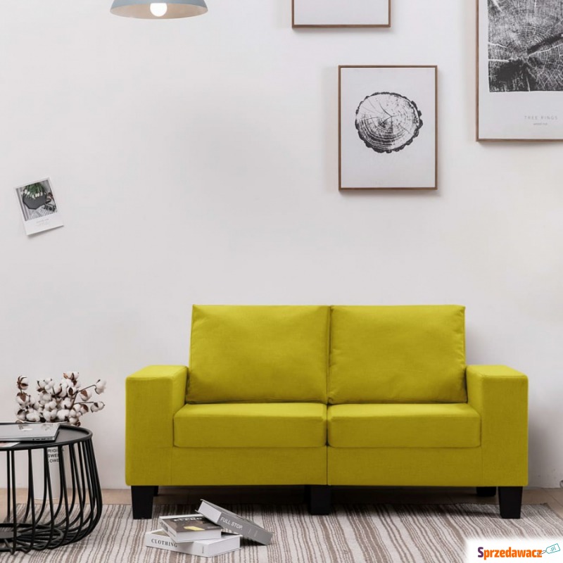 2-osobowa sofa, żółta, tapicerowana tkaniną - Sofy, fotele, komplety... - Żagań