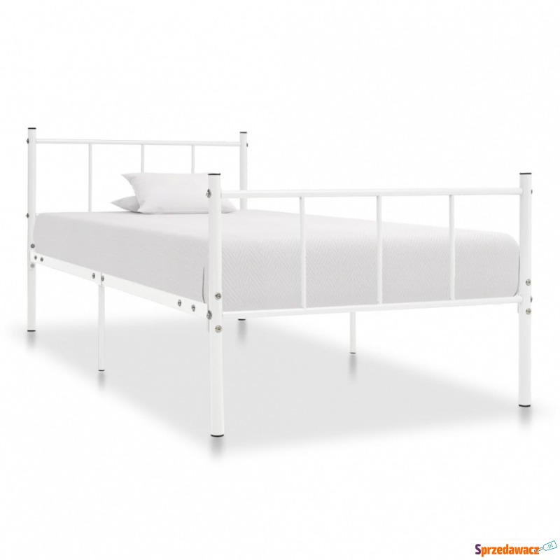 Rama łóżka, biała, metalowa, 90 x 200 cm - Stelaże do łóżek - Oława