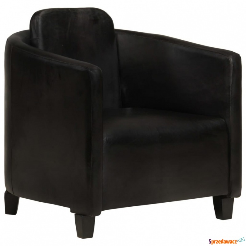Fotel czarny skóra naturalna - Krzesła biurowe - Słupsk