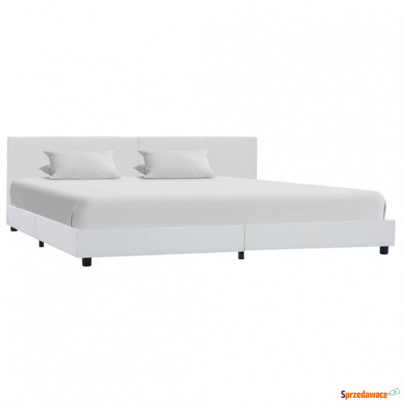 Rama łóżka, biała, sztuczna skóra, 180 x 200 cm - Łóżka - Świnoujście