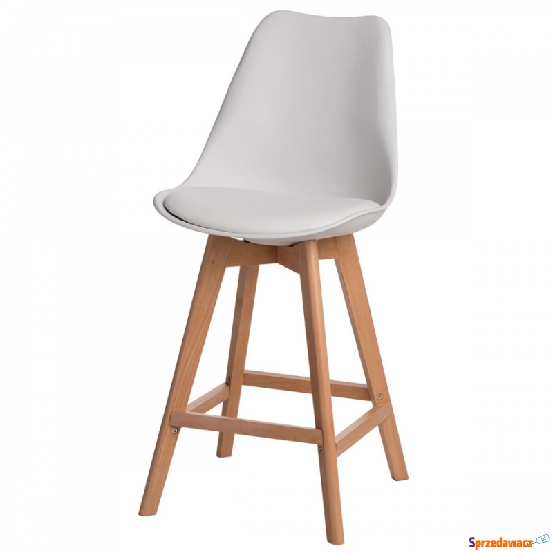 Krzesło barowe Norden wood low PP białe - Taborety, stołki, hokery - Wejherowo