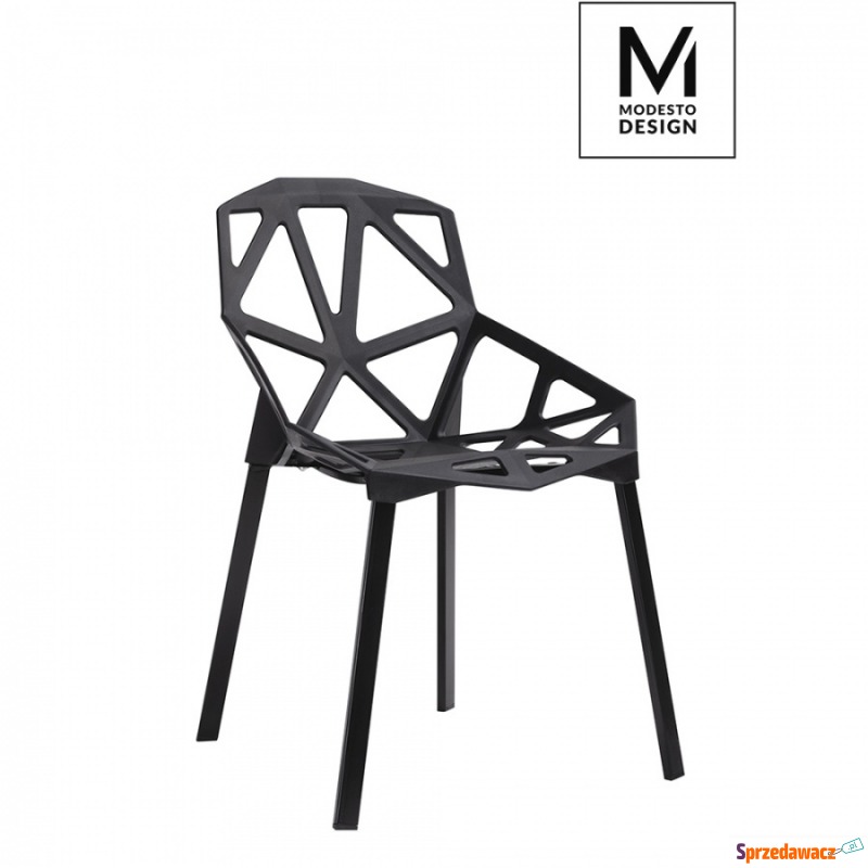 Krzesło Split Mat Modesto Design czarne - Krzesła do salonu i jadalni - Gostyń