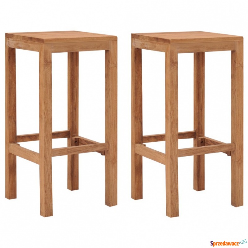Krzesła barowe 2 sztuki lite drewno tekowe - Taborety, stołki, hokery - Police
