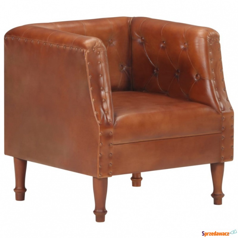 Fotel brązowy skóra naturalna - Krzesła biurowe - Biała Podlaska