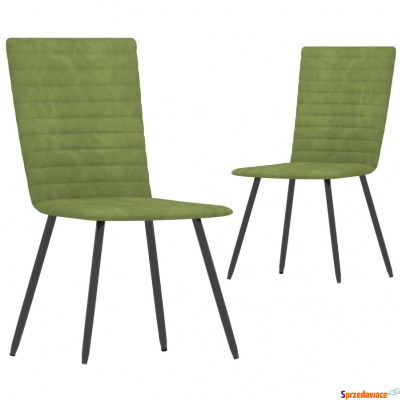 Krzesła do salonu 2 szt. zielone aksamitne - Krzesła do salonu i jadalni - Chrzanów