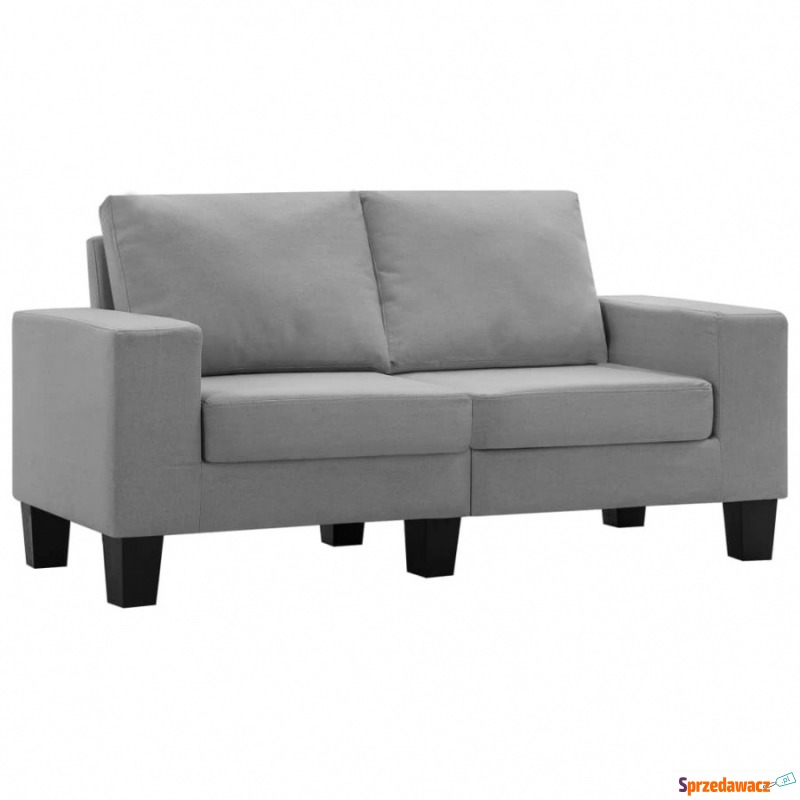 Sofa 2-osobowa, jasnoszara, tapicerowana tkaniną - Sofy, fotele, komplety... - Jelcz-Laskowice
