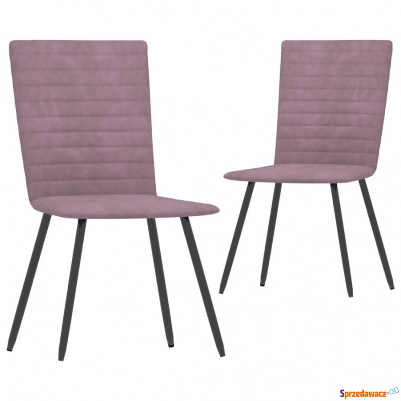 Krzesła do salonu 2 szt. różowe aksamitne - Krzesła do salonu i jadalni - Piła