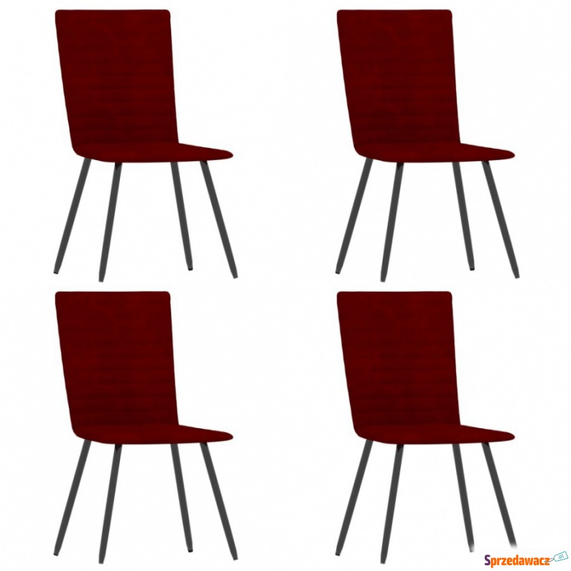 Krzesła do jadalni 4 szt. czerwone wino aksamitne - Krzesła do salonu i jadalni - Malbork