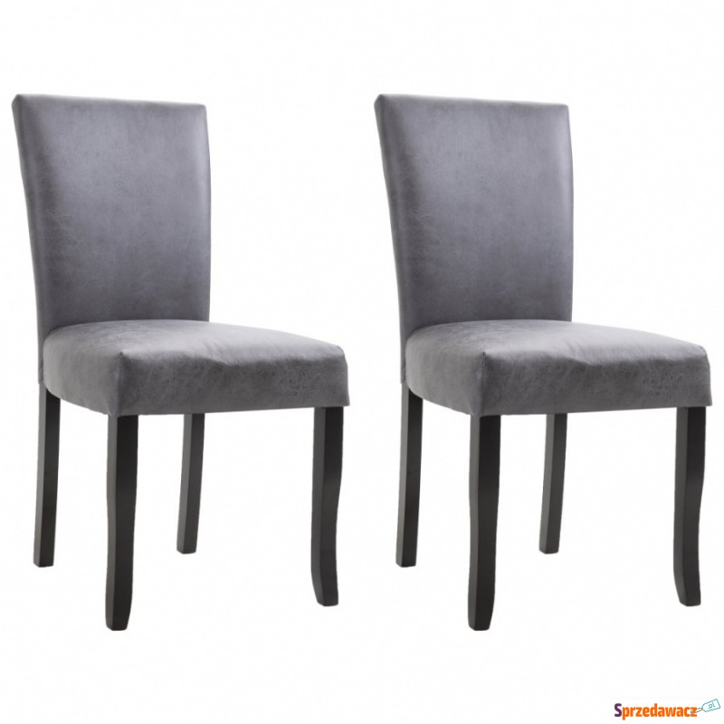 Krzesła stołowe, 2 szt., szare, sztuczna skóra... - Krzesła kuchenne - Jaworzno