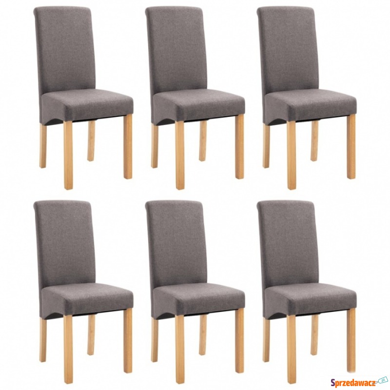Krzesła stołowe, 6 szt., kolor taupe, tapicer... - Krzesła kuchenne - Gliwice
