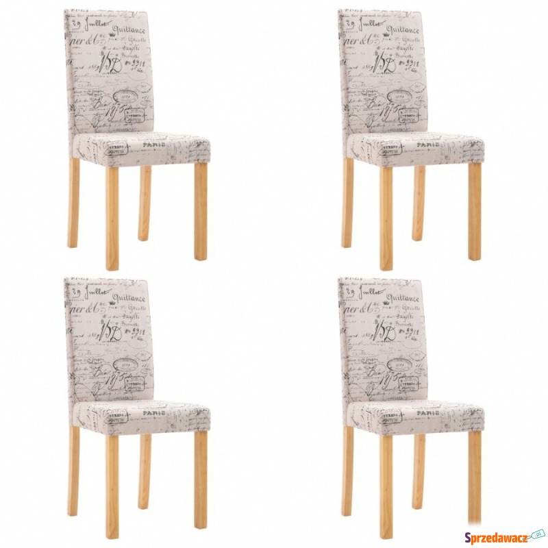 Krzesła stołowe, 4 szt., kremowe, tapicerowane... - Krzesła kuchenne - Kraków