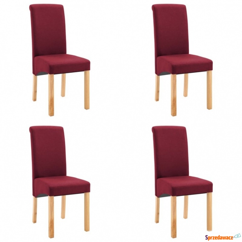Krzesła stołowe, 4 szt., czerwone, tapicerowane... - Krzesła kuchenne - Załom