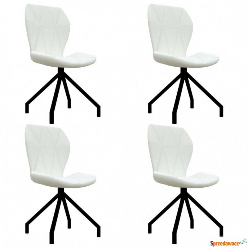 Krzesła do kuchni 4 szt. białe sztuczna skóra - Krzesła kuchenne - Częstochowa