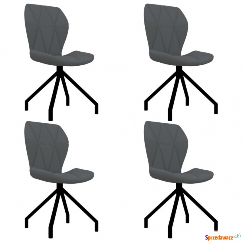 Krzesła do kuchni 4 szt. szare sztuczna skóra - Krzesła kuchenne - Mrągowo