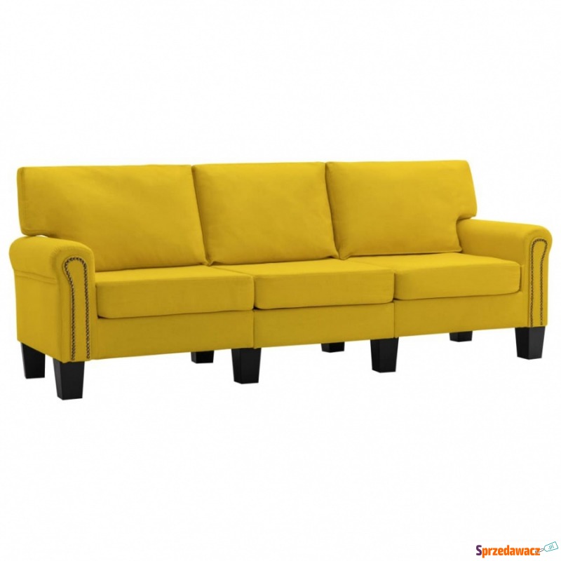 3-osobowa sofa, żółta, tapicerowana tkaniną - Sofy, fotele, komplety... - Radom