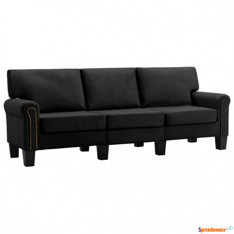 3-osobowa sofa, czarna, tapicerowana tkaniną - Sofy, fotele, komplety... - Rutka-Tartak