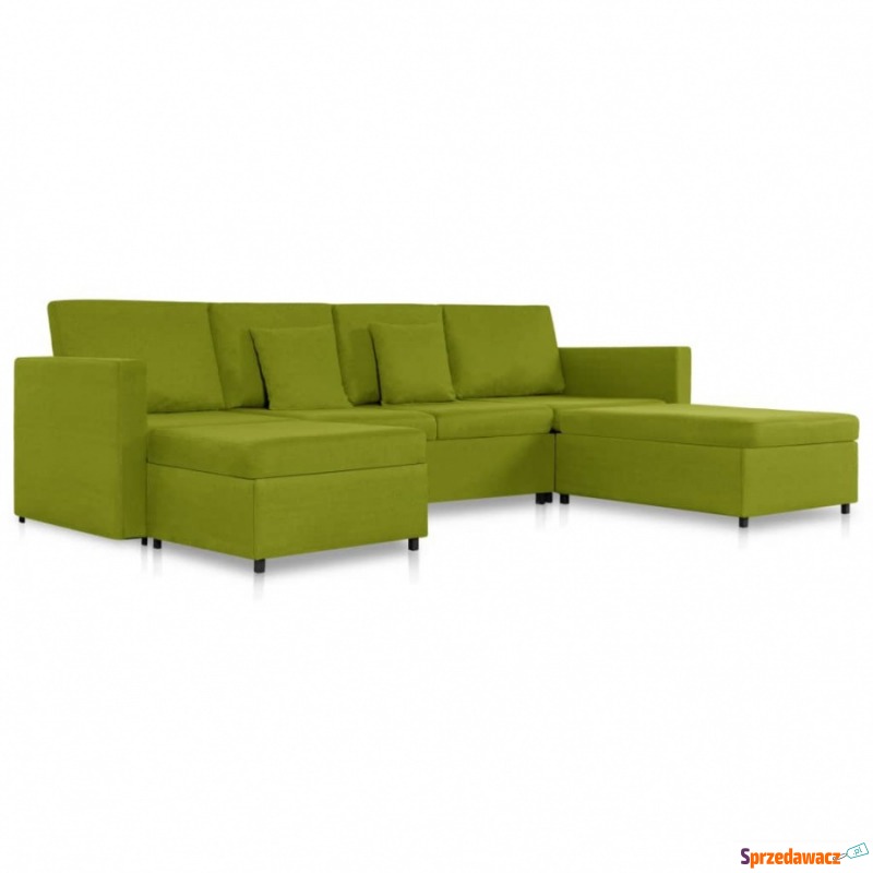 4-osobowa sofa rozkładana, obita tkaniną, zielona - Sofy, fotele, komplety... - Lębork