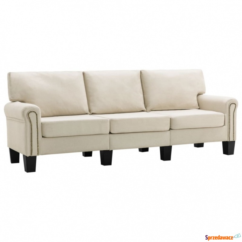 3-osobowa sofa, kremowa, tapicerowana tkaniną - Sofy, fotele, komplety... - Świeradów-Zdrój