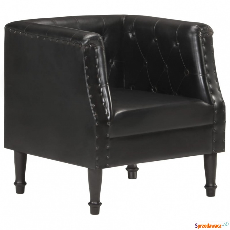 Fotel czarny skóra naturalna - Krzesła biurowe - Stargard Szczeciński