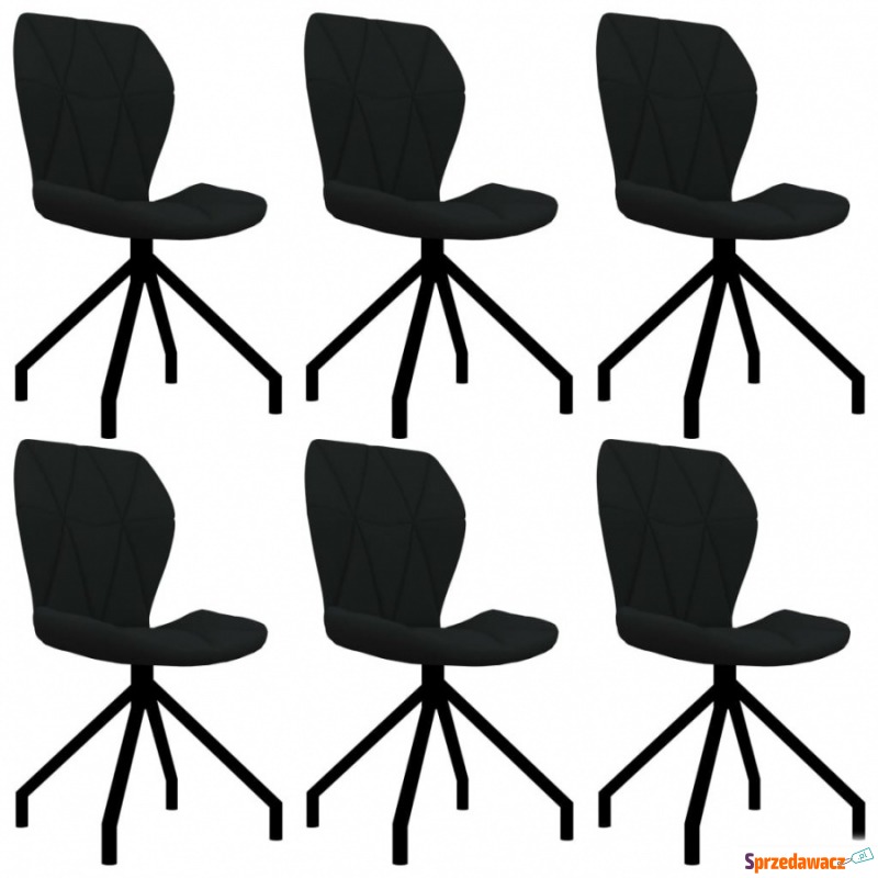 Krzesła do kuchni 6 szt. czarne sztuczna skóra - Krzesła kuchenne - Nysa