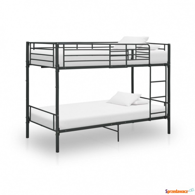 Łóżko piętrowe, czarne, metalowe, 90 x 200 cm - Łóżka - Zieleniewo