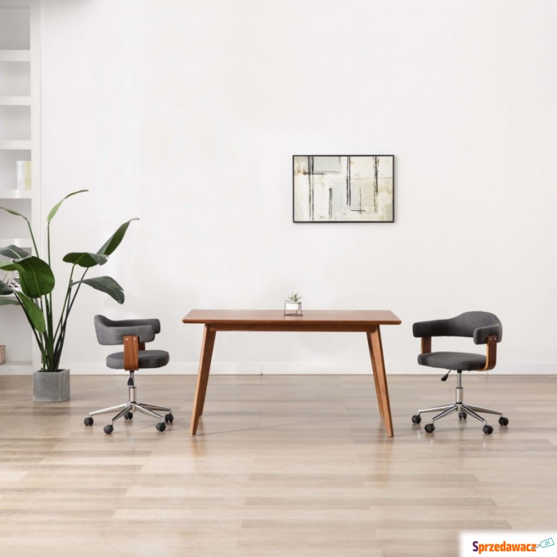 Obrotowe krzesło stołowe, szare, gięte drewno... - Krzesła biurowe - Szczecinek