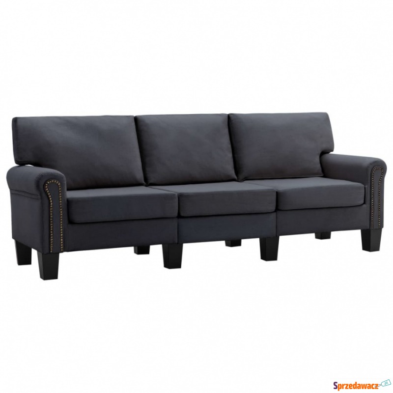 3-osobowa sofa, ciemnoszara, tapicerowana tkaniną - Sofy, fotele, komplety... - Elbląg