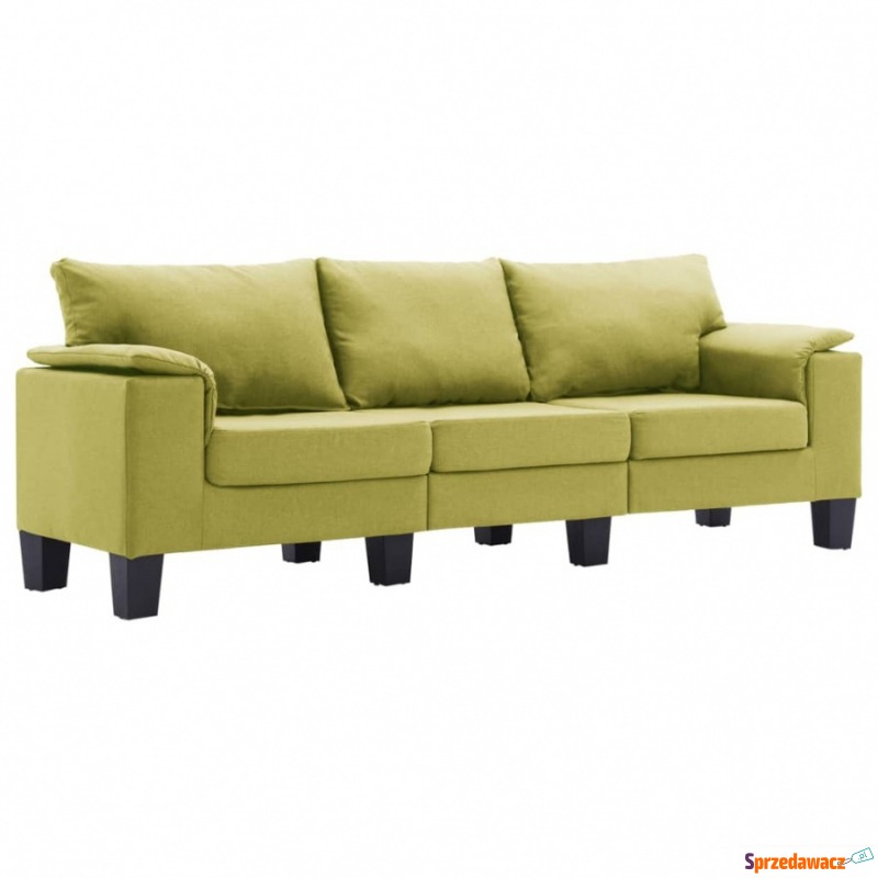 3-osobowa sofa, zielona, tapicerowana tkaniną - Sofy, fotele, komplety... - Brzeg