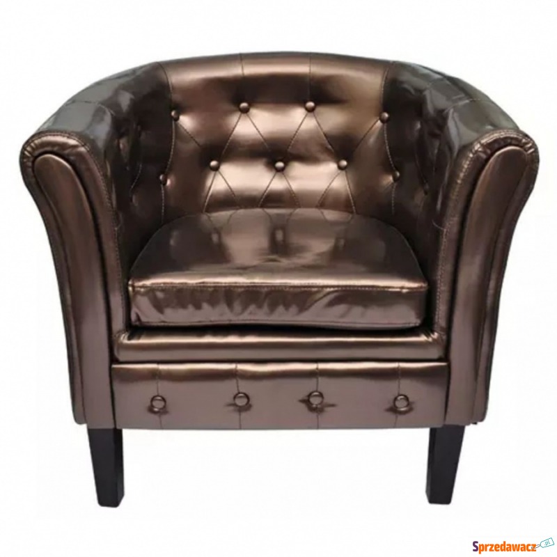 Fotel, brązowy, sztuczna skóra - Krzesła biurowe - Rzeszów