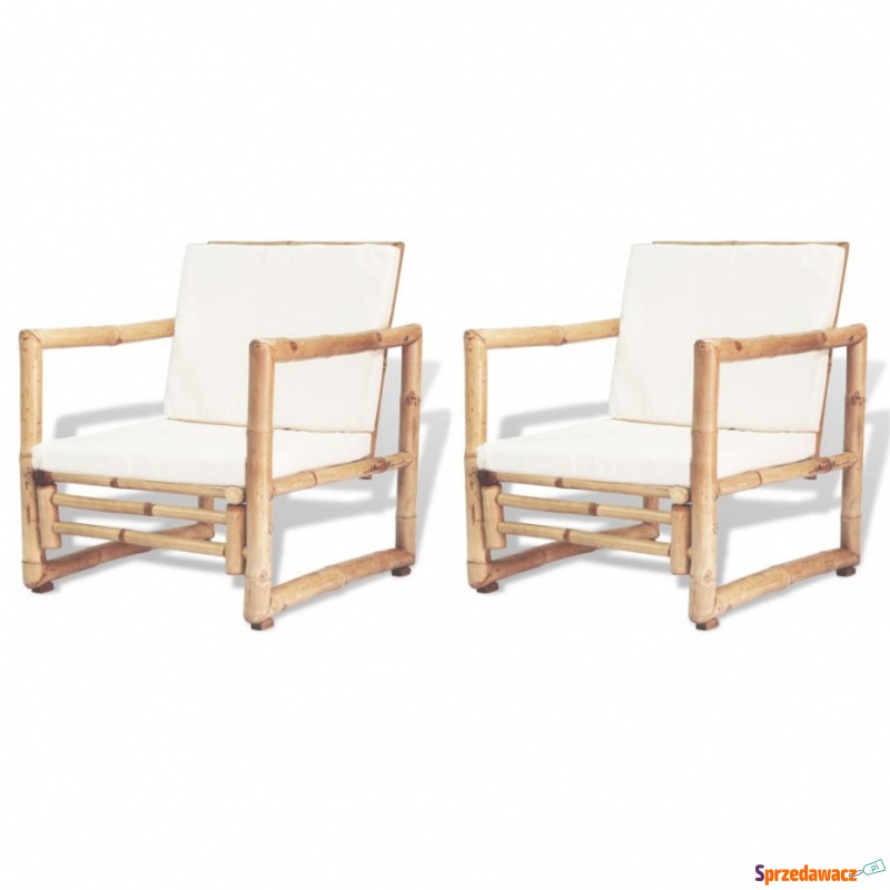 Krzesła ogrodowe z poduszkami, 2 szt., bambusowe - Fotele, sofy ogrodowe - Jaworzno